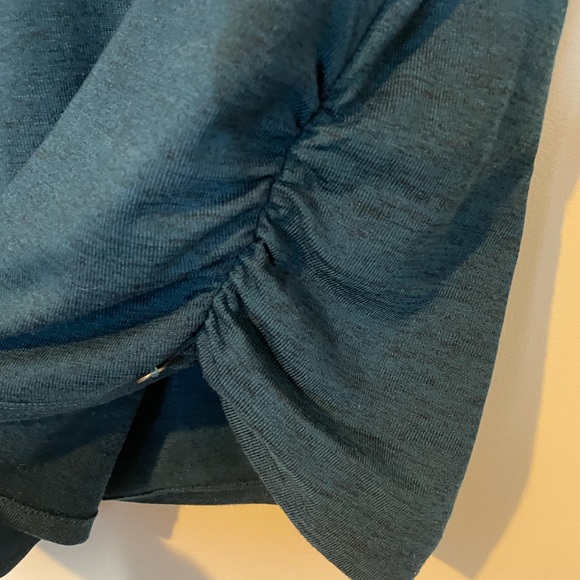 Blue grey fleck cowl shirt L - Picture 5 of 6